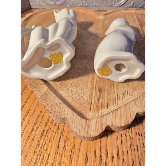 High Gloss OMC Pair Of White Cats Figures Standing - Picture 5 of 7